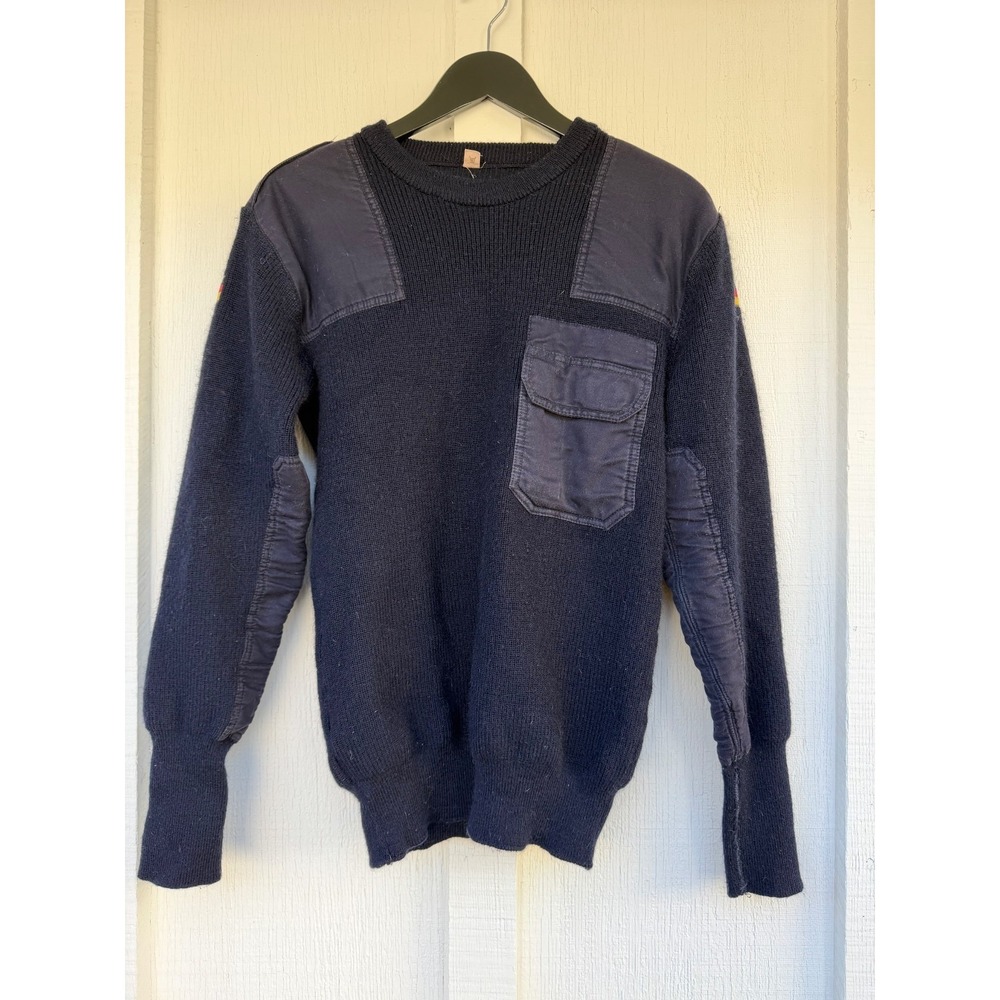 T.W. Kempton Mens Blue Germany Commando Pullover Military Wool Sweater Size 48EU